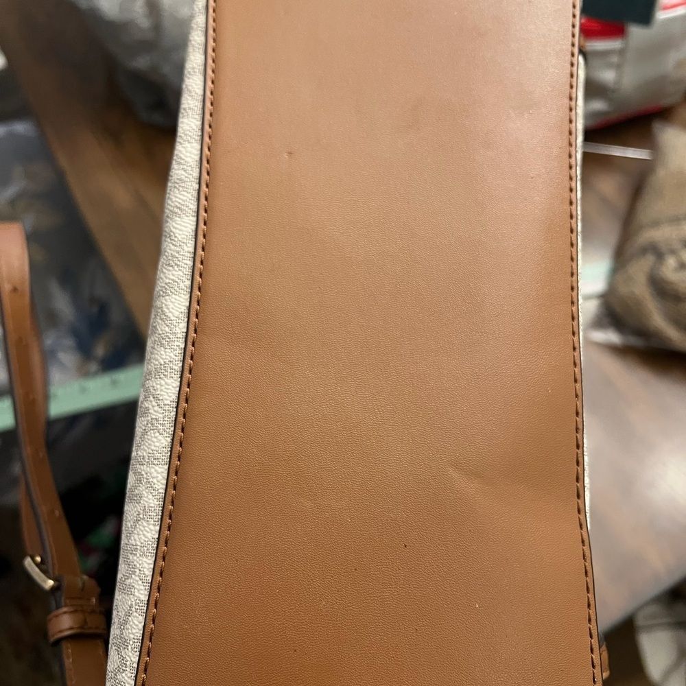 Michael Kors Beige and Brown Monogram backpack Bag. - Picture 5 of 9